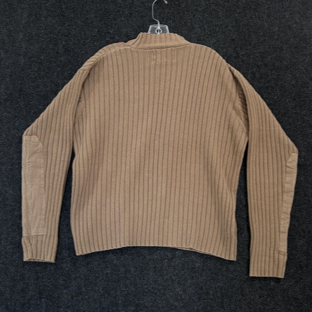 American Eagle Outfitters Sweater Men's Medium Ribbed Mock Neck Elbow Patches - Picture 2 of 7